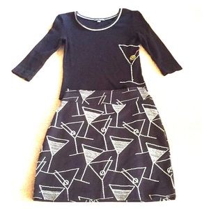 Black miniskirt with top with white sequined